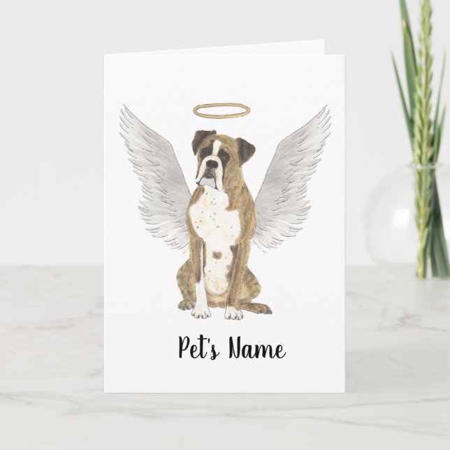 Brindle Boxer Sympathy Memorial Card (Front)