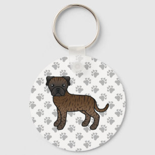 Brindle Bullmastiff Cute Cartoon Dog Key Ring