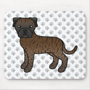 Brindle Bullmastiff Cute Cartoon Dog Mouse Pad