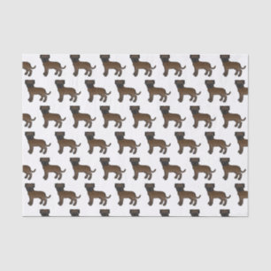 Brindle Bullmastiff Cute Cartoon Dog Pattern Tissue Paper