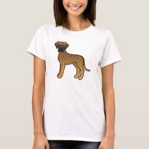 Brindle Cute Cartoon Great Dane Dog T-Shirt