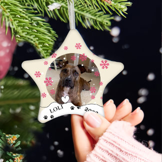 Brindle Dog Personalised Hand Drawing Ceramic Tree Decoration