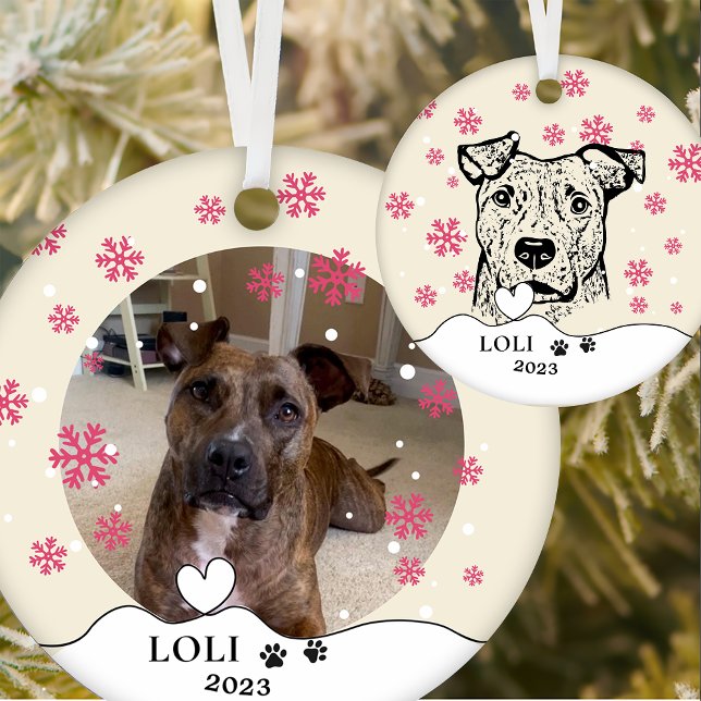 Brindle Dog Personalised Hand Drawing Ceramic Tree Decoration (Creator Uploaded)