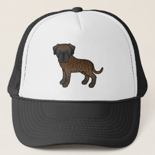Brindle English Mastiff Cute Cartoon Dog Trucker Hat