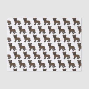 Brindle English Staffie Cute Cartoon Dog Pattern Tissue Paper