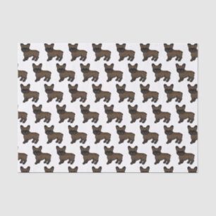 Brindle French Bulldog Cute Cartoon Dog Pattern Tissue Paper