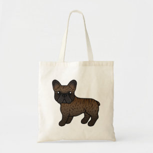 Brindle French Bulldog Cute Cartoon Dog Tote Bag