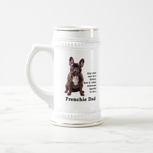 Brindle French Bulldog Dad Beer Stein (Left)