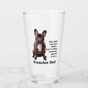 Brindle French Bulldog Dad Glass