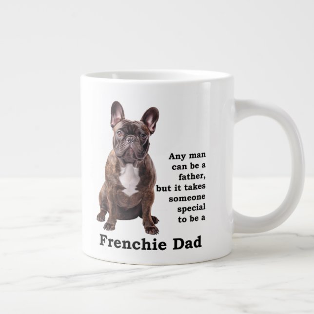 Brindle French Bulldog Dad Large Coffee Mug (Right)