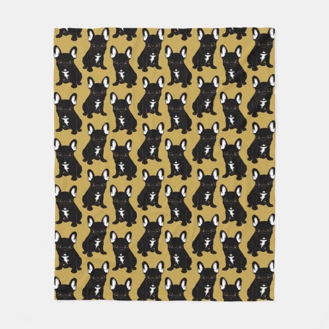 Brindle French Bulldog Fleece Blanket (Front)