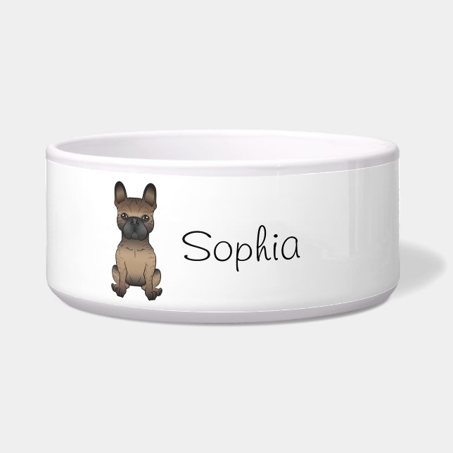 Brindle French Bulldog / Frenchie Cute Dog & Name (Front)
