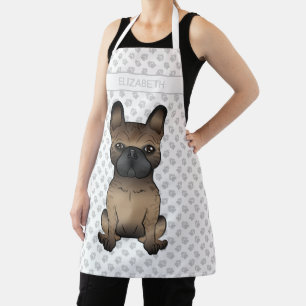 Brindle French Bulldog / Frenchie Cute Dog & Name Apron