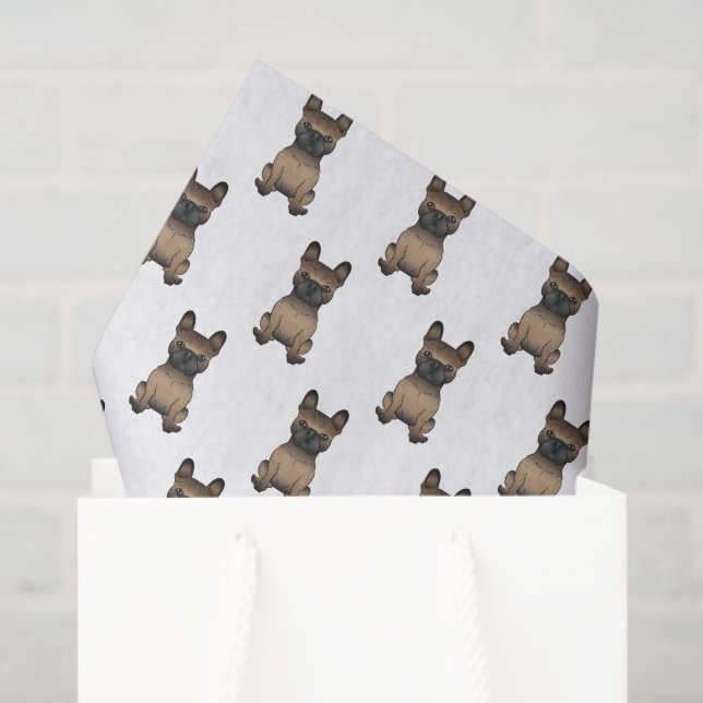 Brindle French Bulldog / Frenchie Cute Dog Pattern Tissue Paper (Gift Bag)