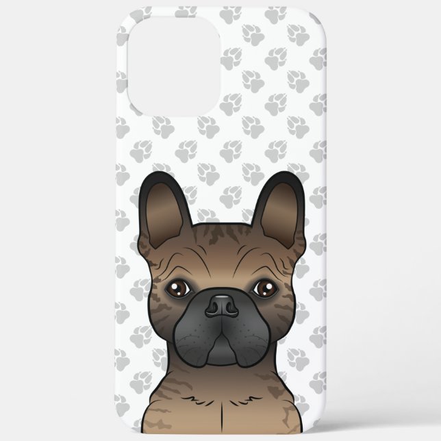 Brindle French Bulldog / Frenchie Cute Dog & Paws Case-Mate iPhone Case (Back)