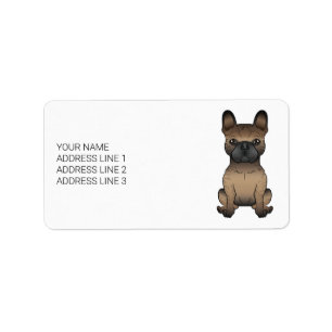 Brindle French Bulldog / Frenchie Cute Dog & Text Label