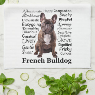 Brindle French Bulldog Traits Tea Towel