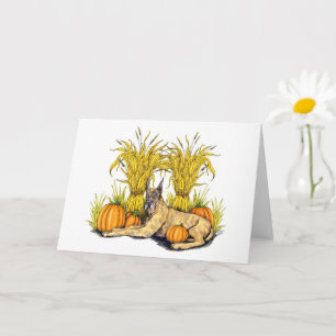 Brindle Great Dane Autumn Harvest Card