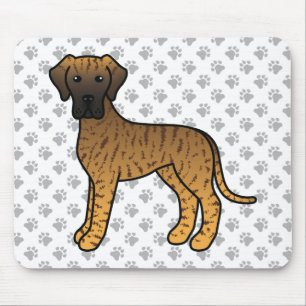 Brindle Great Dane Cute Cartoon Dog Mouse Pad