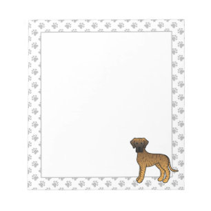 Brindle Great Dane Cute Cartoon Dog Notepad