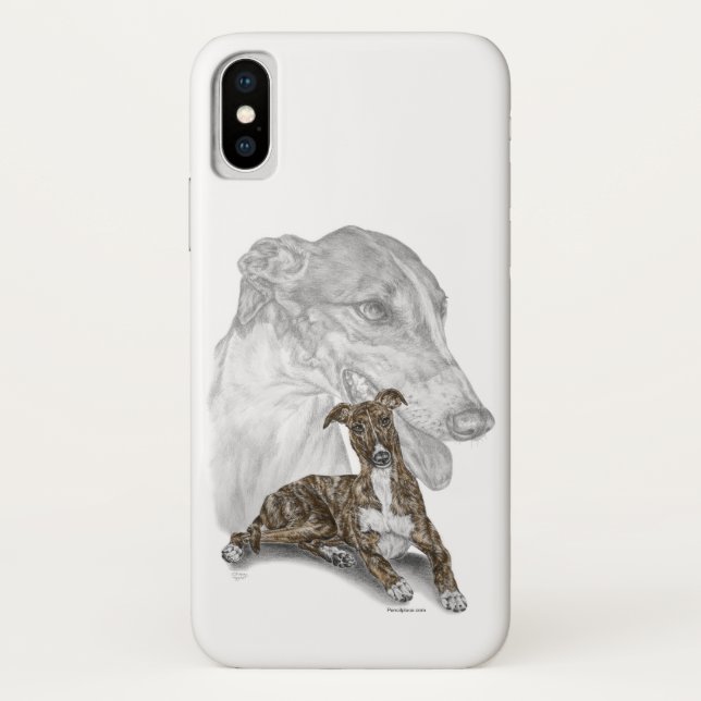 Brindle Greyhound Dog Art Case-Mate iPhone Case (Back)