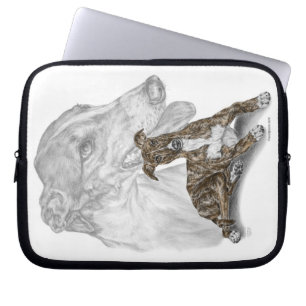 Brindle Greyhound Dog Art Laptop Sleeve