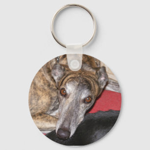 Brindle Greyhound Key Ring