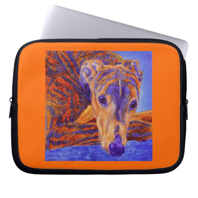 Brindle Greyhound Laptop Sleeve - "Ace" (Front)