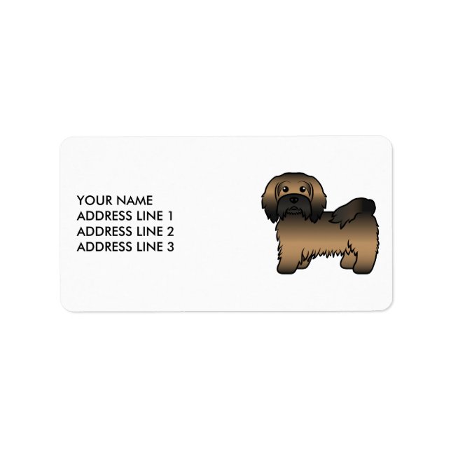 Brindle Havanese Cute Cartoon Dog & Custom Text Label (Front)