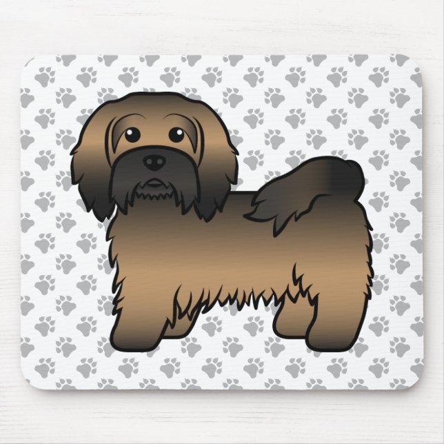 Brindle Havanese Cute Cartoon Dog Illustration Mouse Pad (Front)