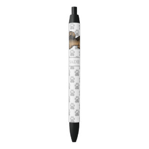 Brindle Havanese Cute Cartoon Dog & Name Black Ink Pen