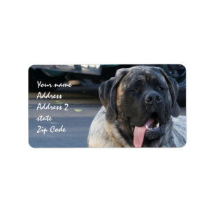 Brindle Mastiff Dog Label