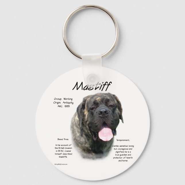 Brindle Mastiff History  Key Ring (Front)