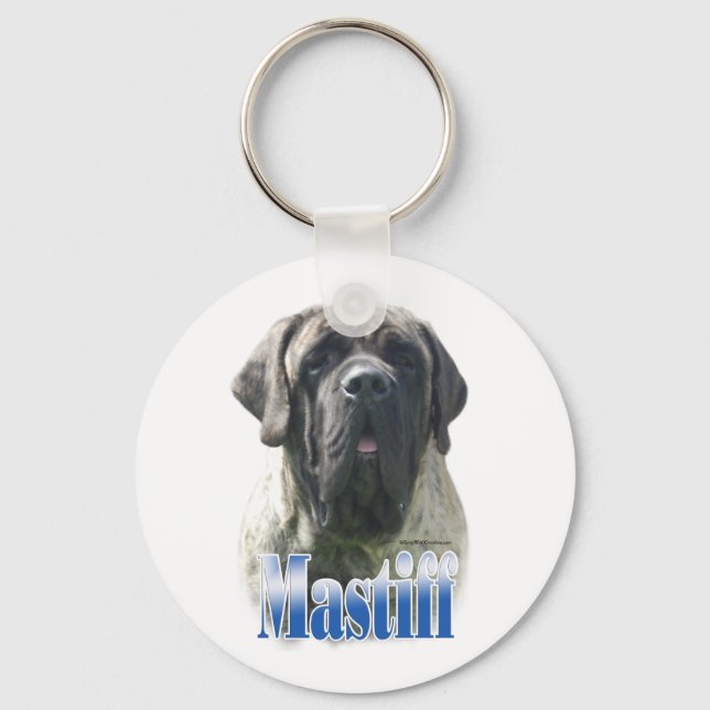 Brindle Mastiff Name Keychain (Front)