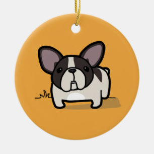 Brindle Pied Frenchie Ceramic Tree Decoration