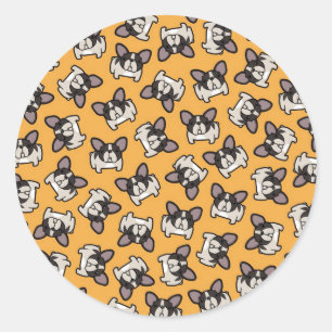 Brindle Pied Frenchie Classic Round Sticker