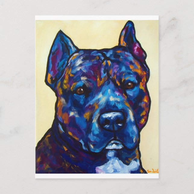 Brindle Pit Bull Cody Postcard (Front)