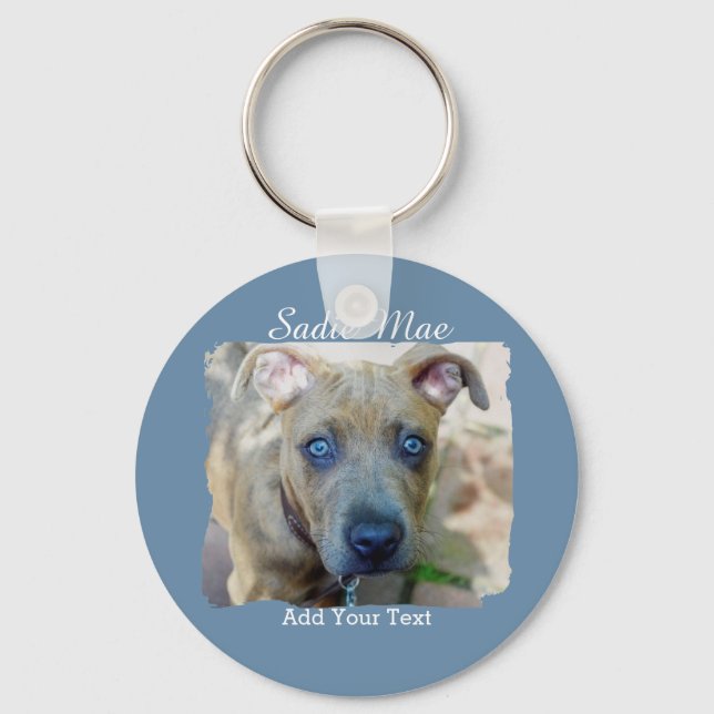 Brindle Pit Bull Puppy by Shirley Taylor Key Ring (Front)
