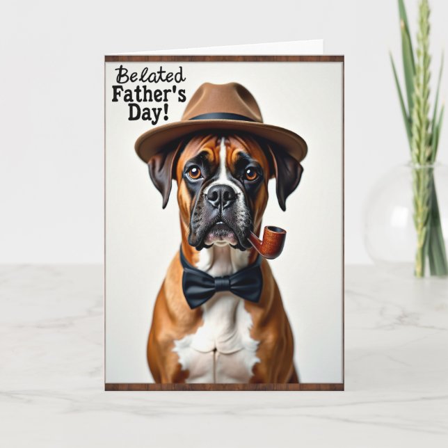 Brindle Pup Fathers Day Card (Front)