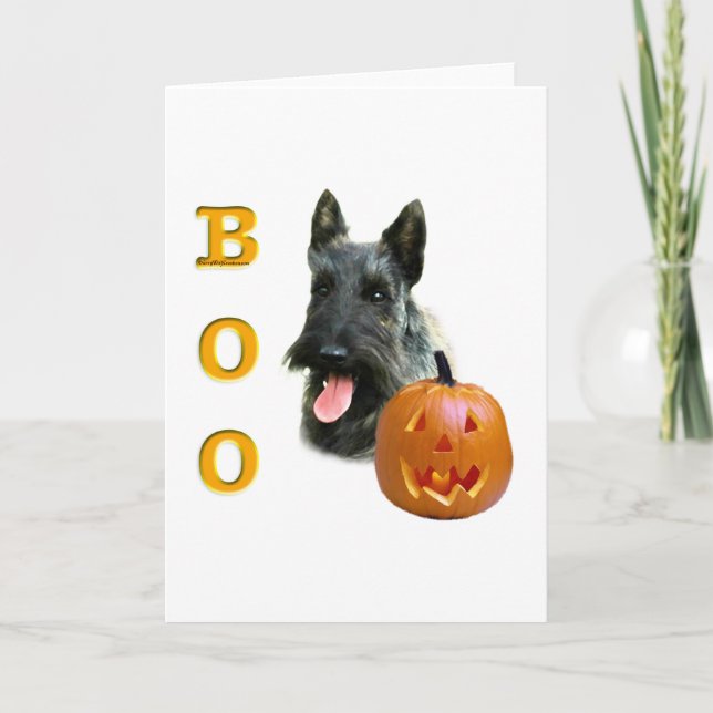 Brindle Scottish Terrier Boo Card (Front)