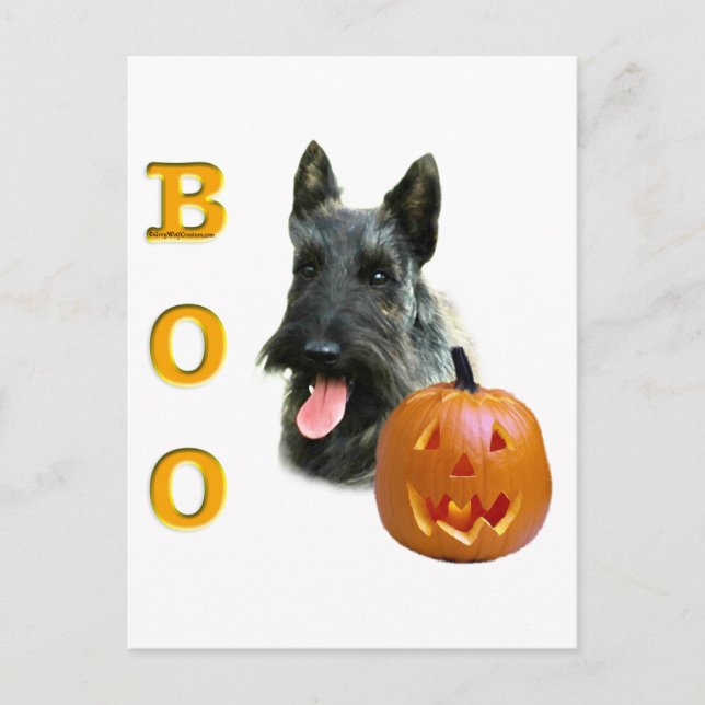 Brindle Scottish Terrier Boo Postcard (Front)