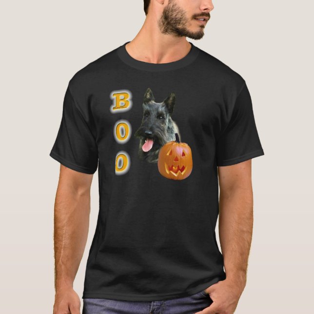 Brindle Scottish Terrier Boo T-Shirt (Front)