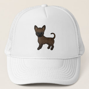 Brindle Smooth Coat Chihuahua Cute Cartoon Dog Trucker Hat
