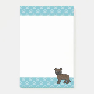 Brindle Staffordshire Bull Terrier Dog Drawing Post-it Notes