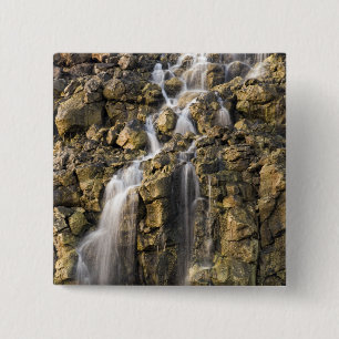 Brine falls from volcanic rock drop off 15 cm square badge