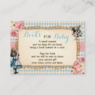 Bring a Book Alice in Wonderland Baby Shower Card