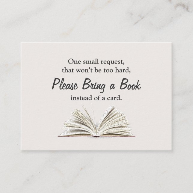 Bring a Book Baby Shower Book Request Insert (Front)