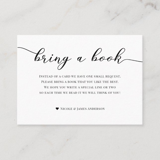 Bring a Book Baby Shower Enclosure Ballerina Girl Business Card (Front)