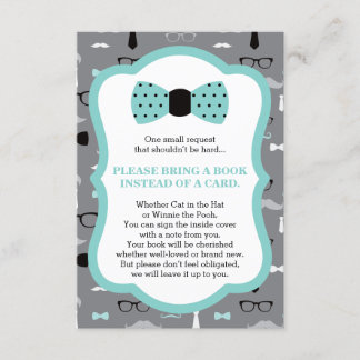 Bring A Book Card, Little Man, Baby Shower Enclosure Card