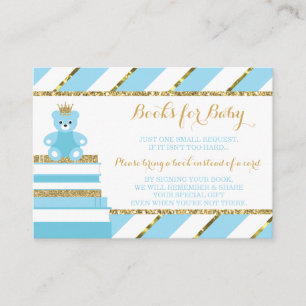 Bring A Book Card, Little Prince, Faux Glitter Enclosure Card